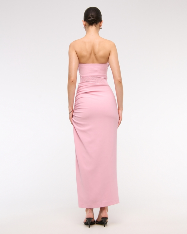 Sheer Draped Maxi Dress