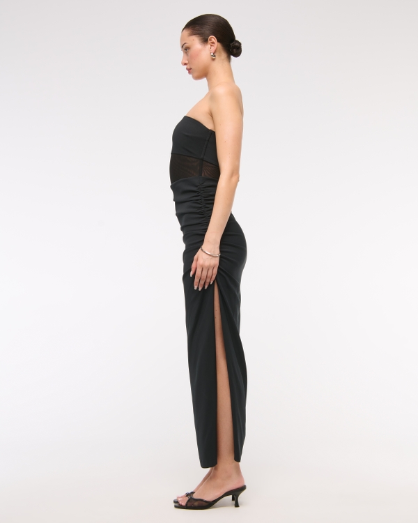 Women's Sheer Draped Maxi Dress | Women's Clearance | Abercrombie.com