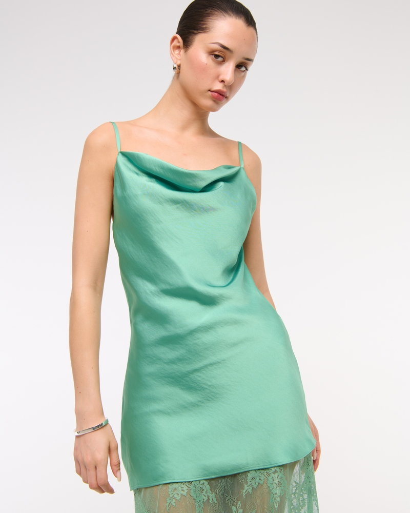 Cowl Neck Lace Maxi Dress