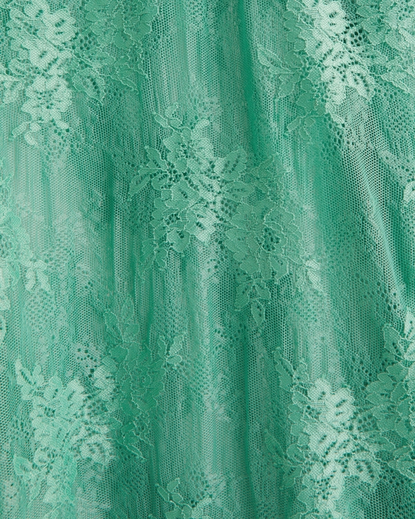Women's Cowl Neck Lace Maxi Dress in Mint | Size L TALL | Abercrombie & Fitch