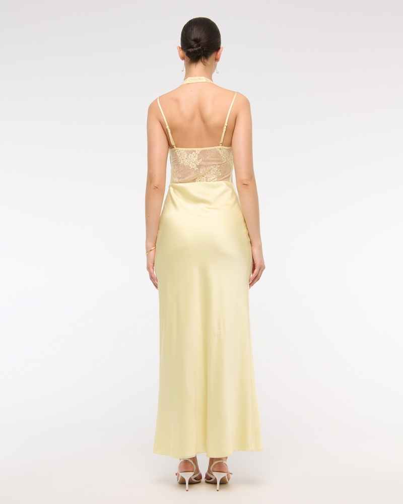Women's The A&F Julia Slip Lace Halter Maxi Dress | Women's Clearance |  Abercrombie.com