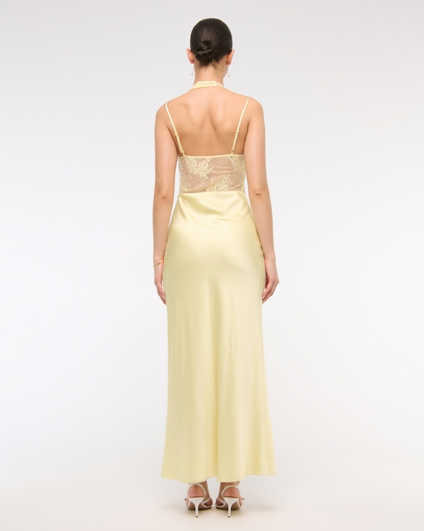 slim fit dress slacks Metallic Gold Slip Maxi Dress – IRHAZ