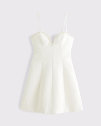 Faux Pearl Trim Mini Dress