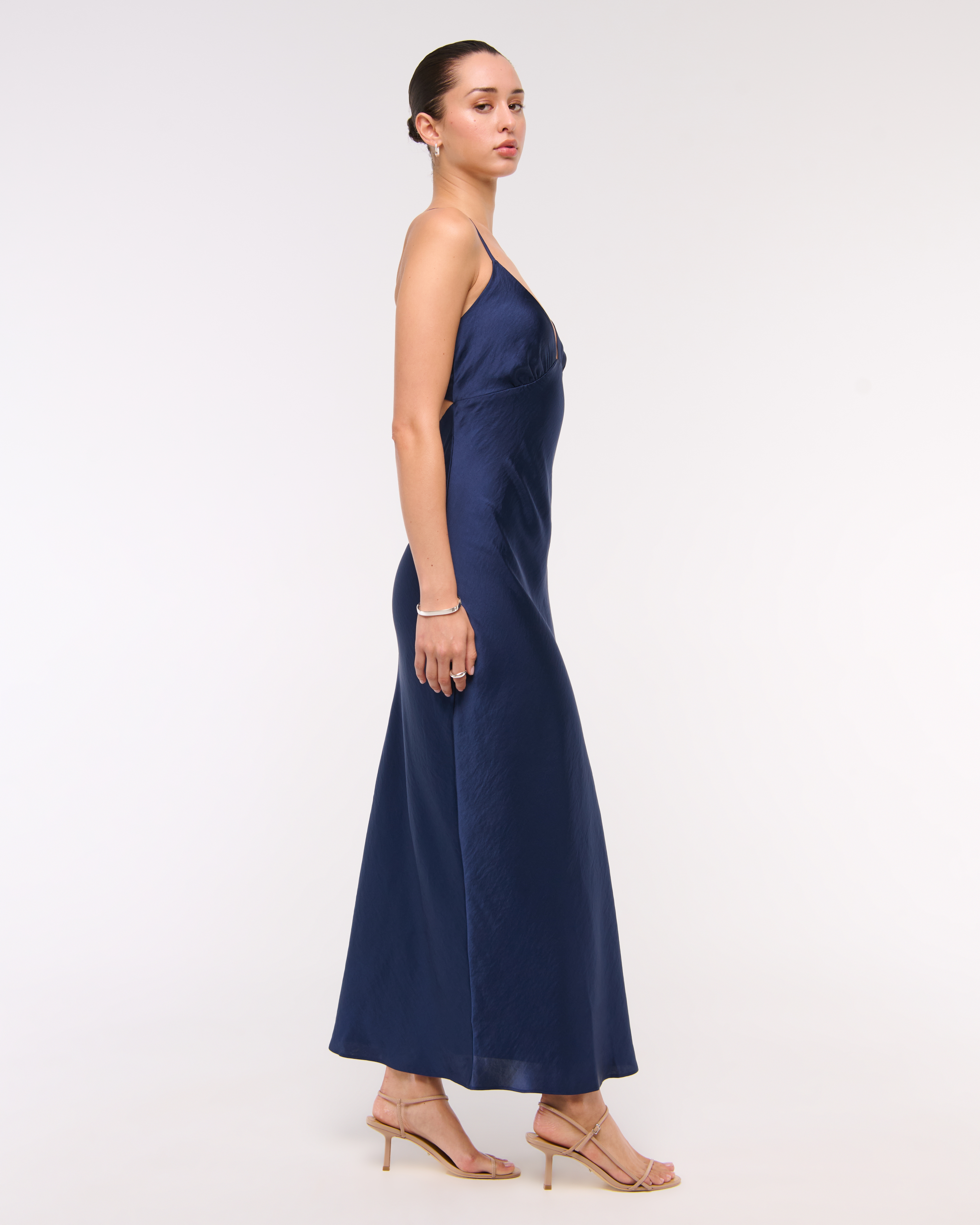 Abercrombie & Fitch The A&f Julia Slip Tie-back Maxi Dress In Blue