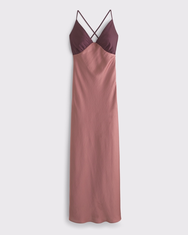 The A&F Julia Slip Tie-Back Maxi Dress, Pink view 1