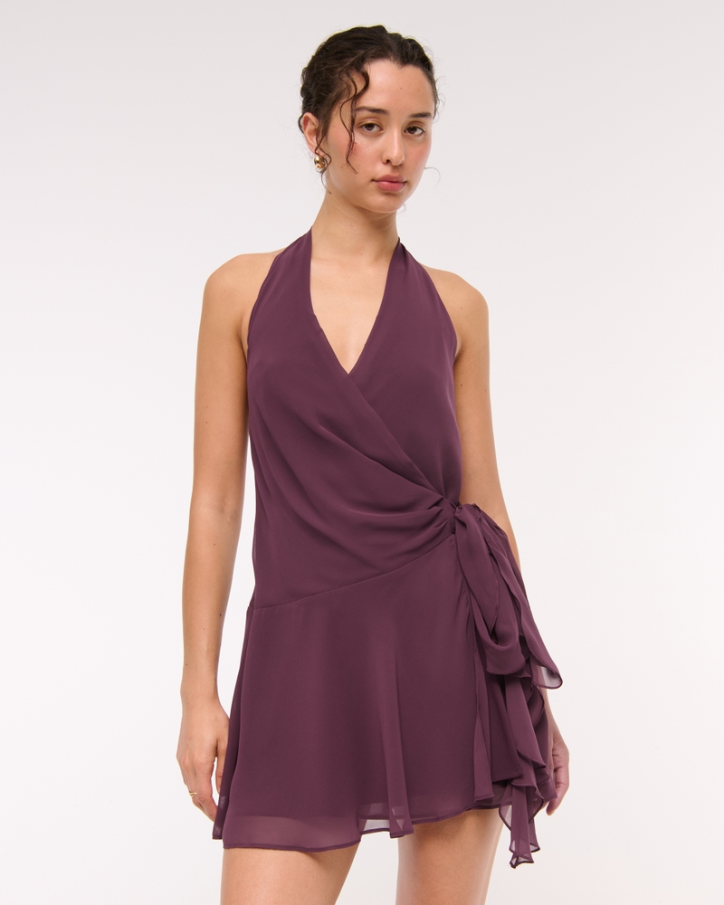 Women's Draped Halter Mini Dress | Women's Dresses & Jumpsuits