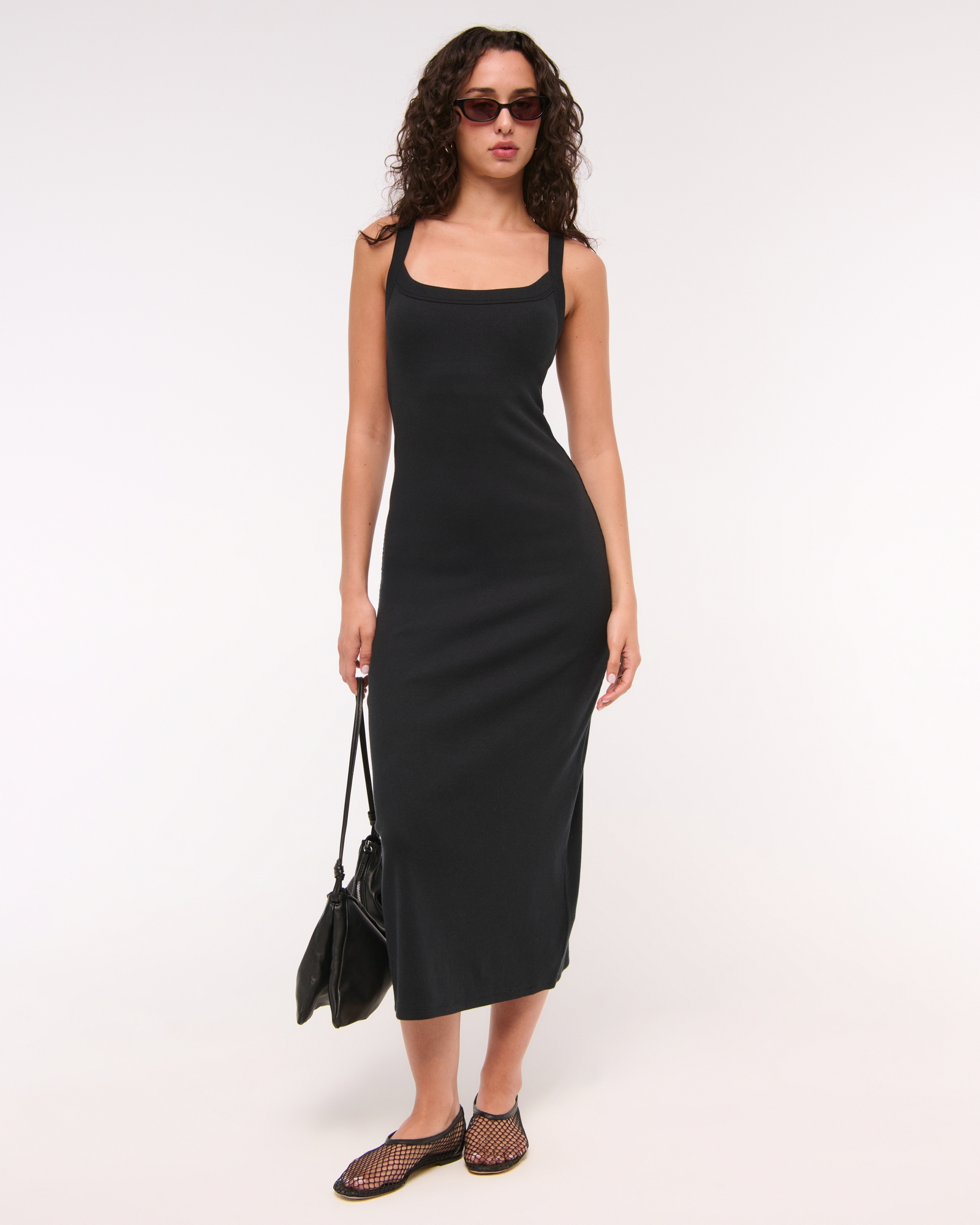 Bra-Free Essential 90s Rib Midi Dress