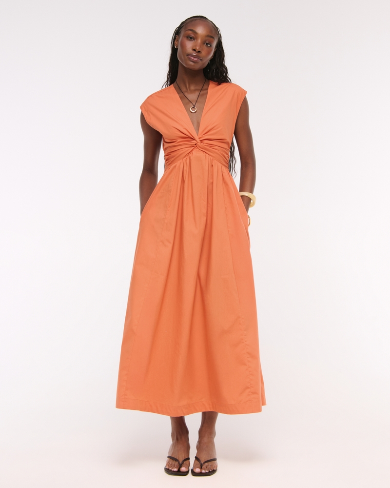 Twist-Front Maxi Dress