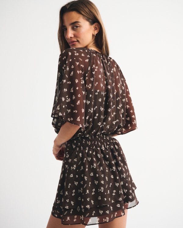 Angel Sleeve Sheer Mini Dress