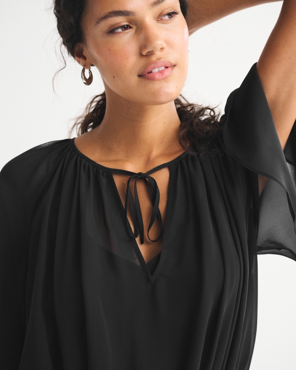 angel sleeve sheer mini dress abercrombie Abercrombie & Fitch | Dresses | Abercrombie Fitch Brown Angel Sleeve Sheer  Mini Dress