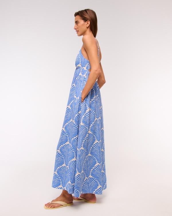 Bra-Free Clasp-Back Flowy Maxi Dress