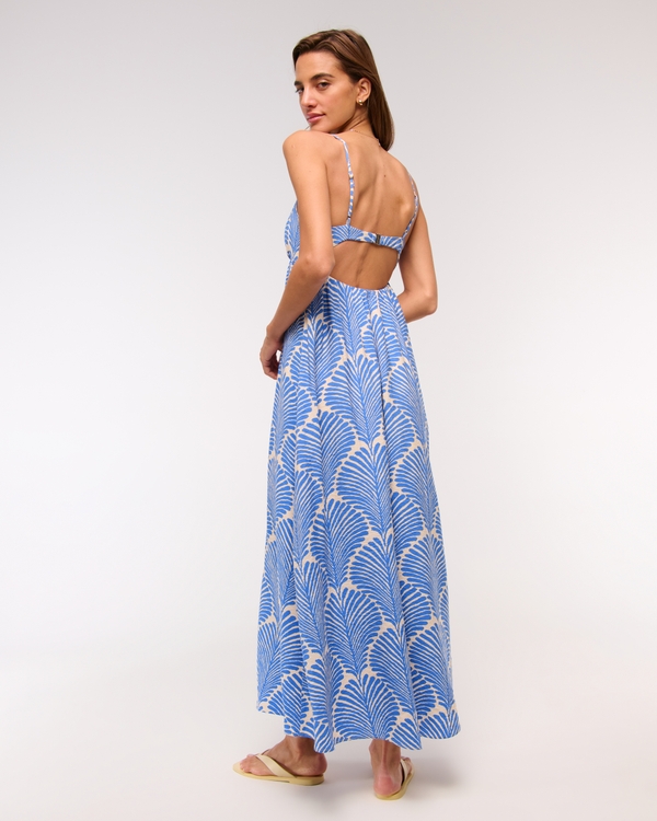 Bra-Free Clasp-Back Flowy Maxi Dress