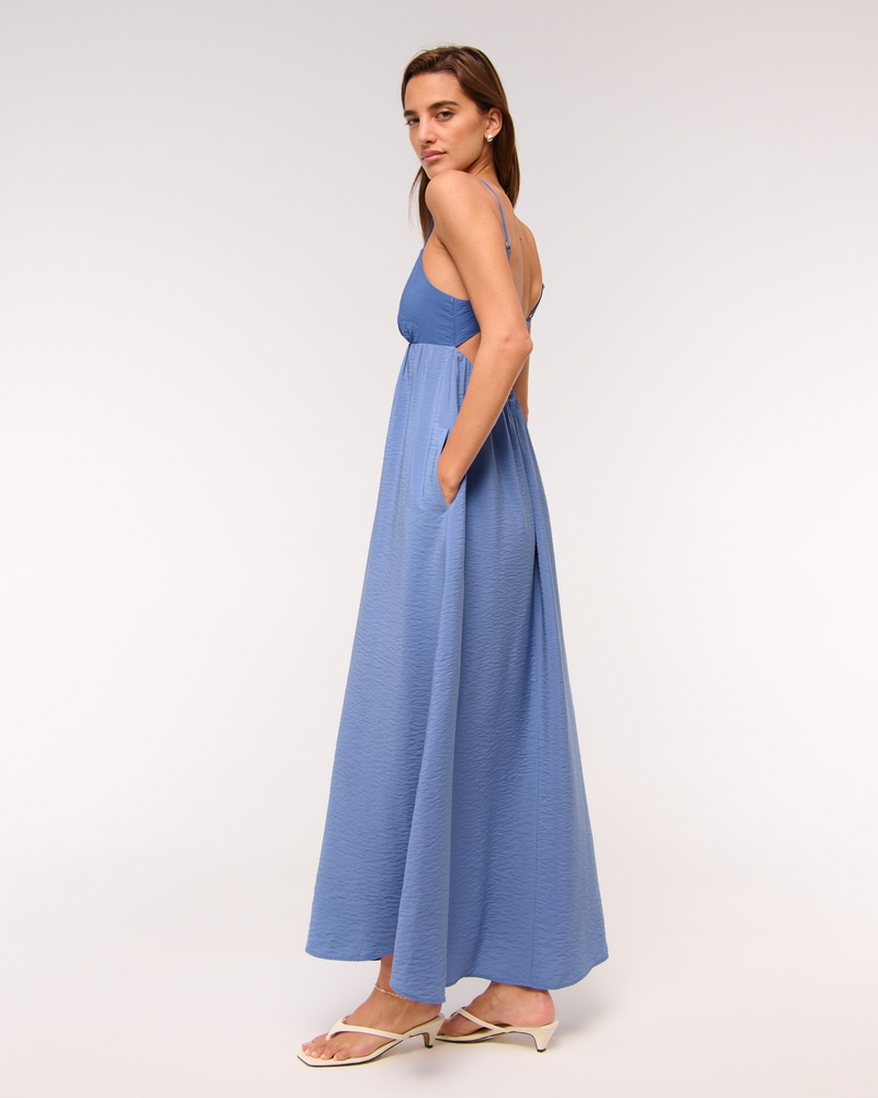 Bra-Free Clasp-Back Flowy Maxi Dress