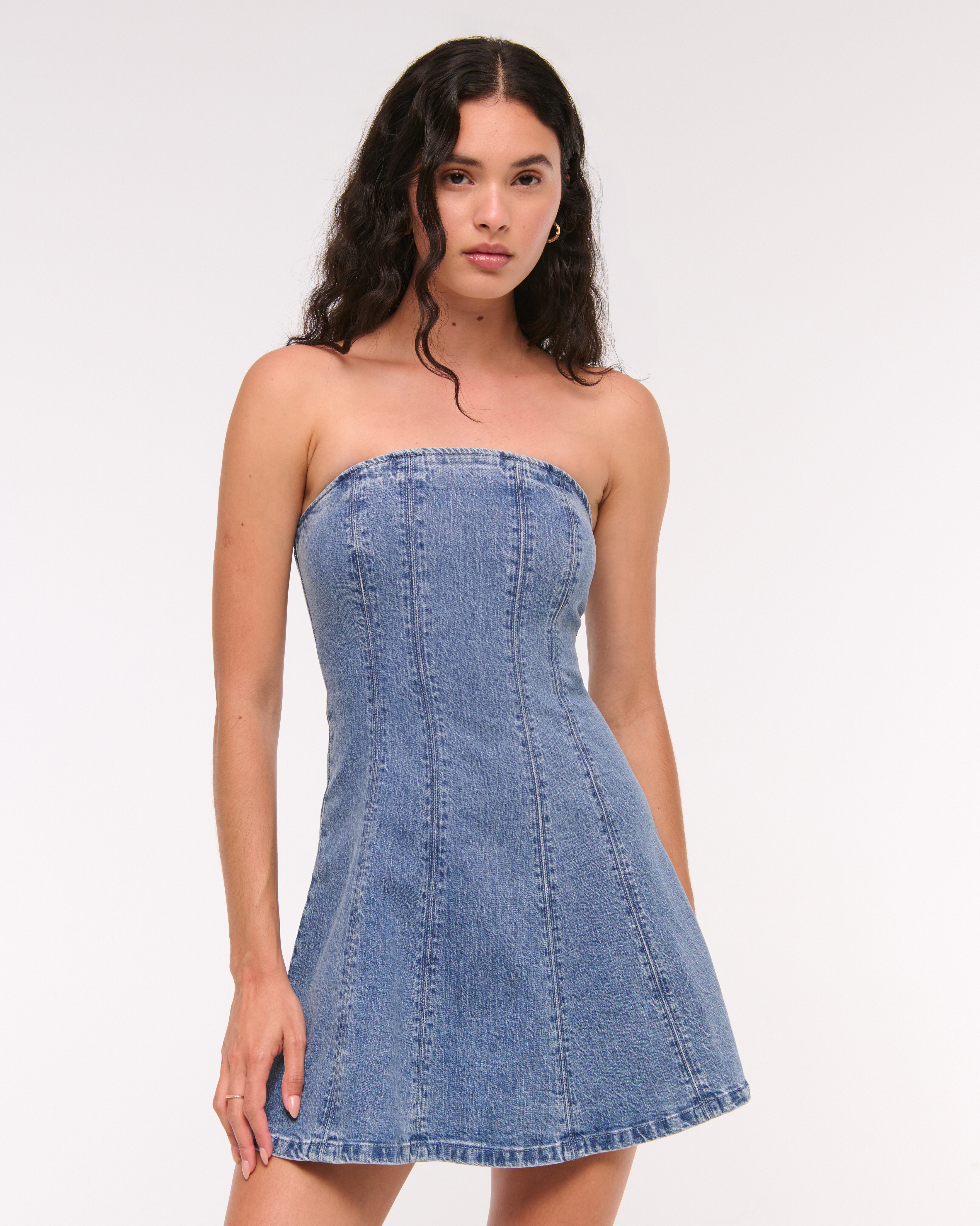 Abercrombie & Fitch The A&f Mila Strapless Denim Mini Dress