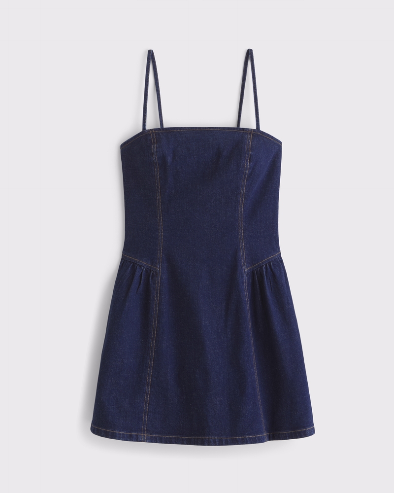 Women's Dipped-Waist Denim Crossback Mini Dress | Women's