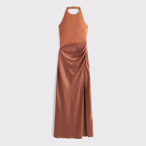 Женские платья Abercrombie & Fitch Halter Mixed Fabric Maxi Dress