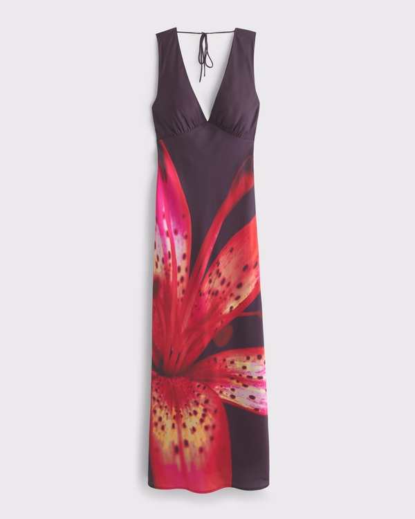 satin cowl back slip midi dress abercrombie Abercrombie + Satin Cowl Back Slip Midi Dress