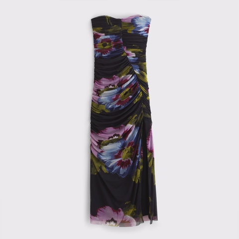 Женские платья Abercrombie & Fitch Strapless Ruched Mesh Maxi Dress