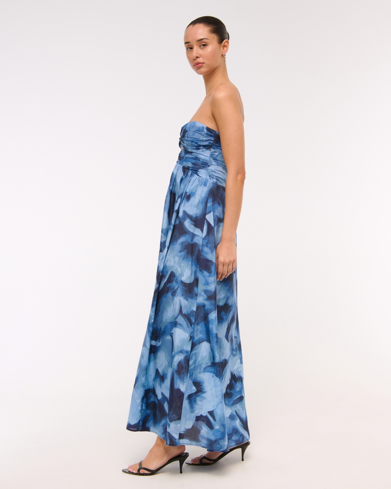 Strapless Hardware Cutout Maxi Dress