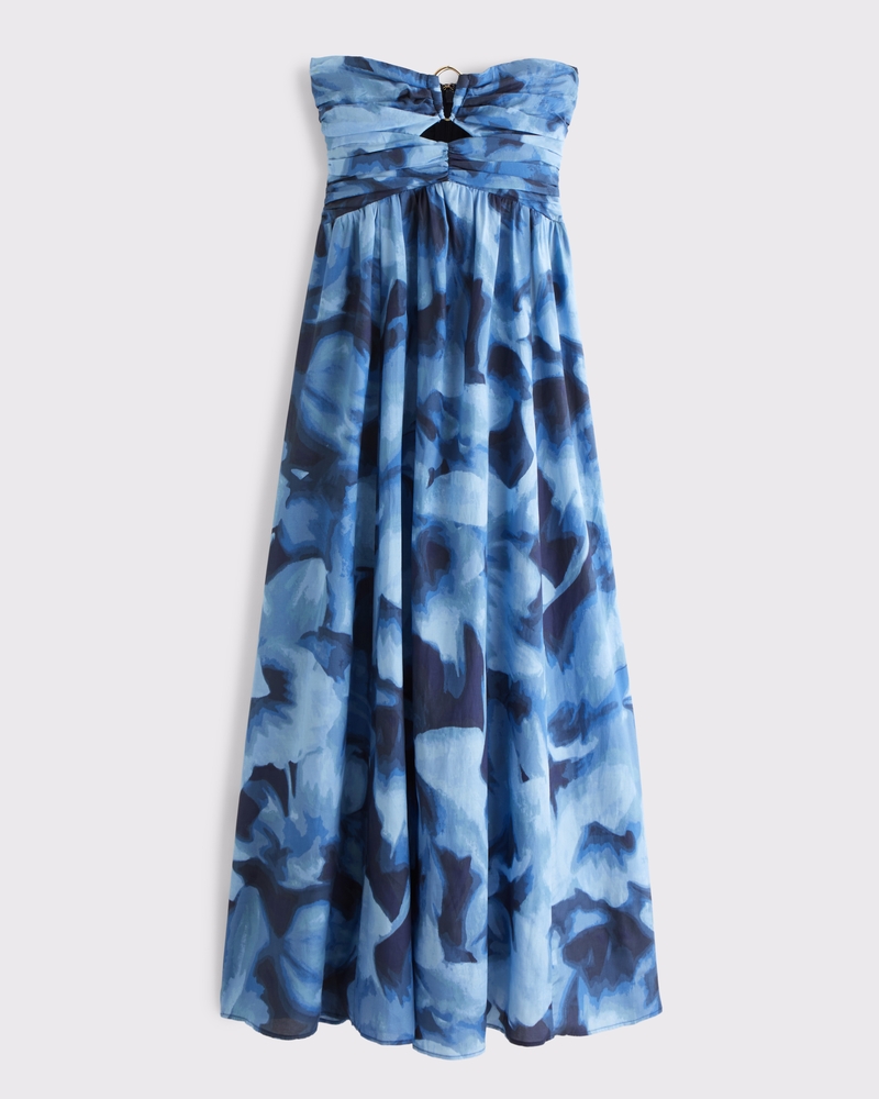 Strapless Hardware Cutout Maxi Dress