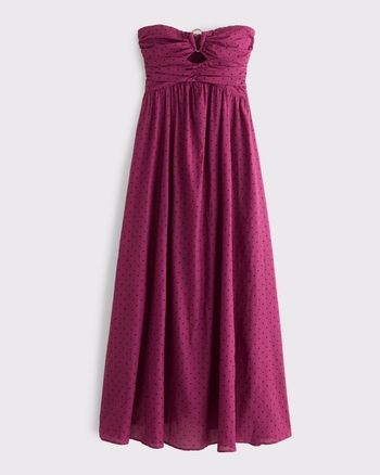 Strapless Hardware Cutout Maxi Dress