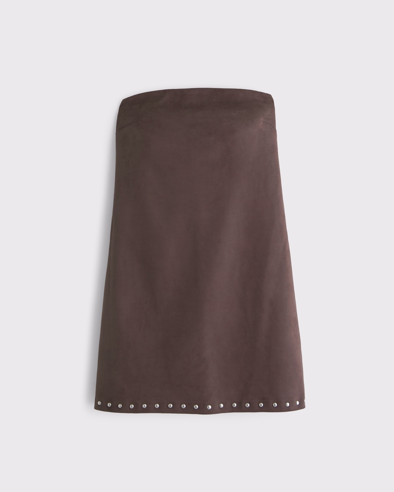 The A&F Scarlett Strapless Vegan Suede Studded Skort