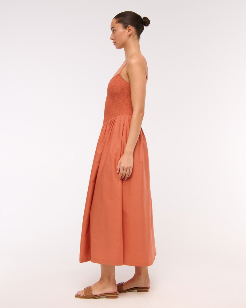 A&F Sydney Smocked Dipped-Waist Midi Dress - thumbnail 2