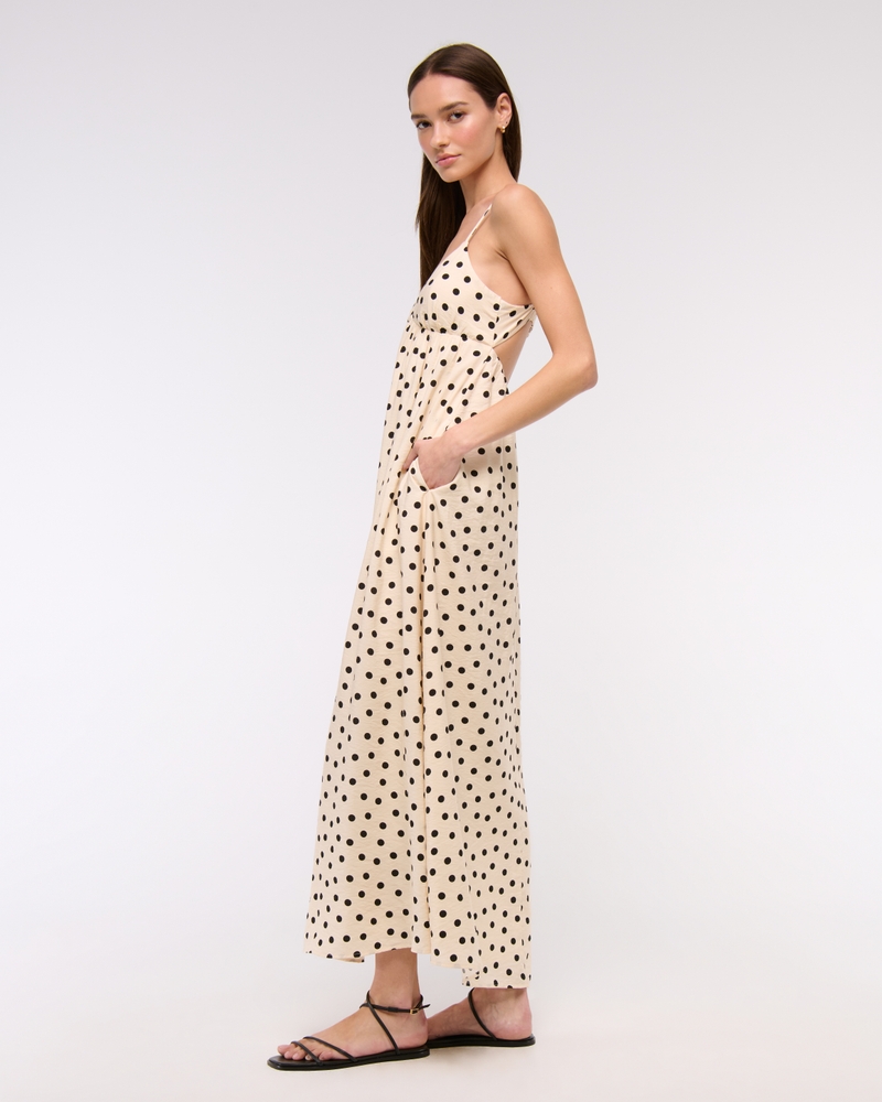 Bra-Free Clasp-Back Flowy Maxi Dress