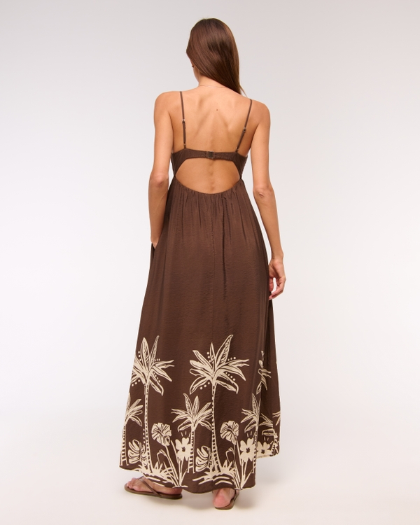 Bra-Free Clasp-Back Flowy Maxi Dress