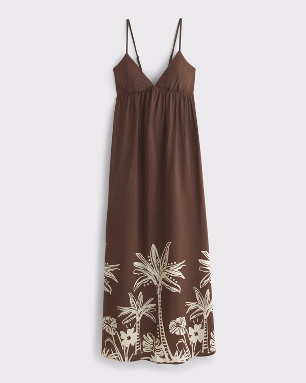 Bra-Free Clasp-Back Flowy Maxi Dress
