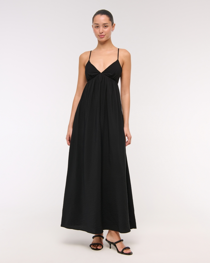 Bra-Free Clasp-Back Flowy Maxi Dress