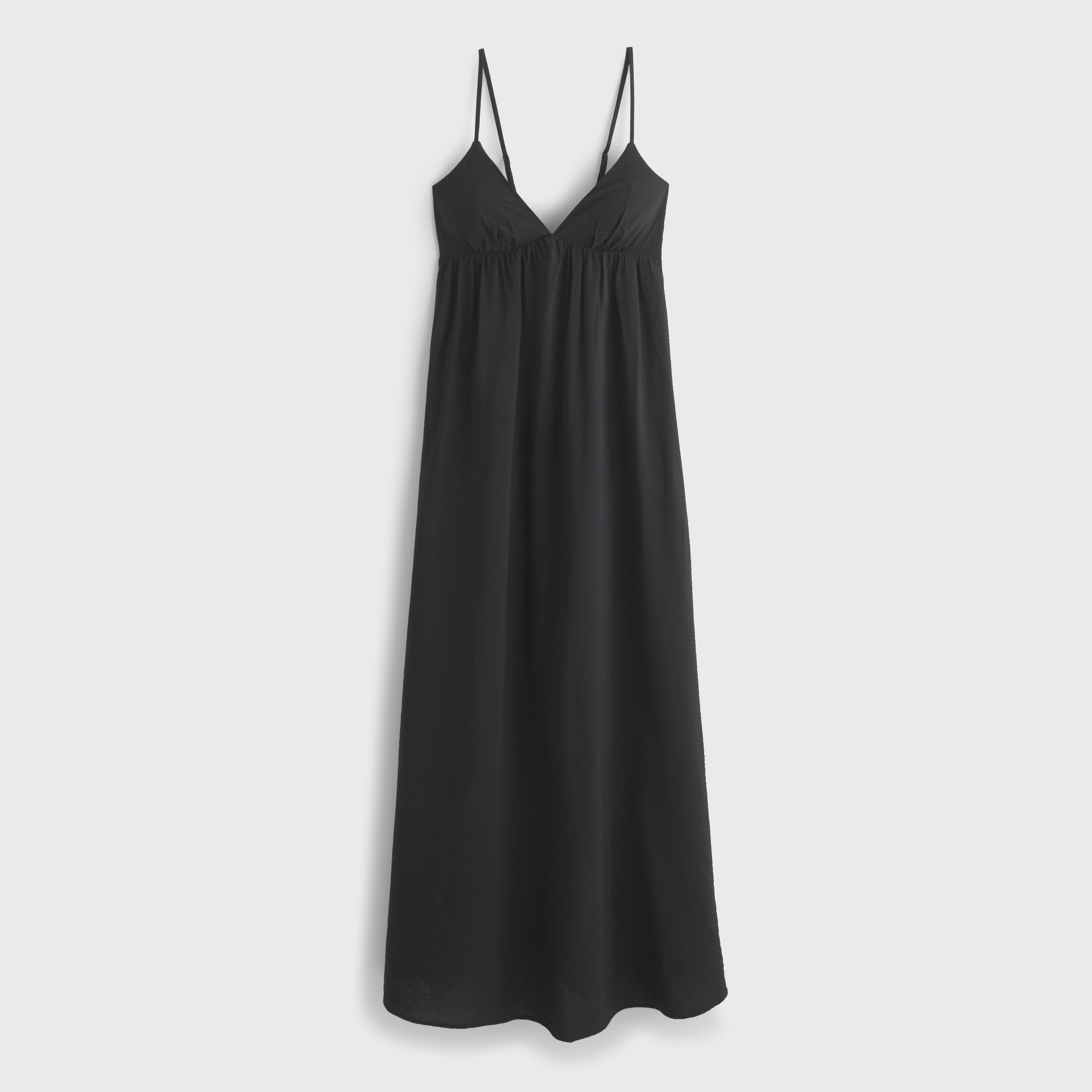 Женское платье Abercrombie & Fitch Bra-Free Clasp-Back Flowy Maxi, цвет: Чёрный — фото 1