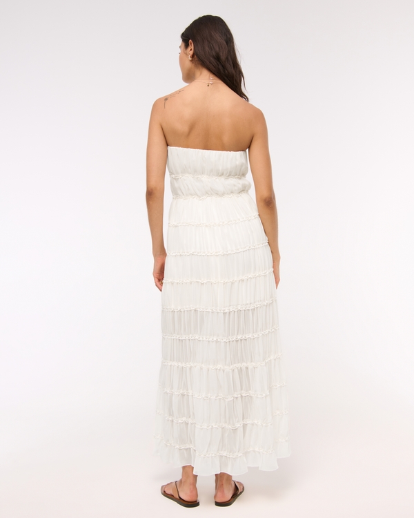 Strapless Ruffle Maxi Dress