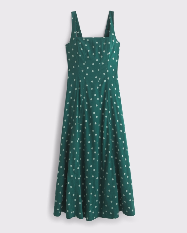 The A&F Mila Midi Dress, Juniper Dot view 1