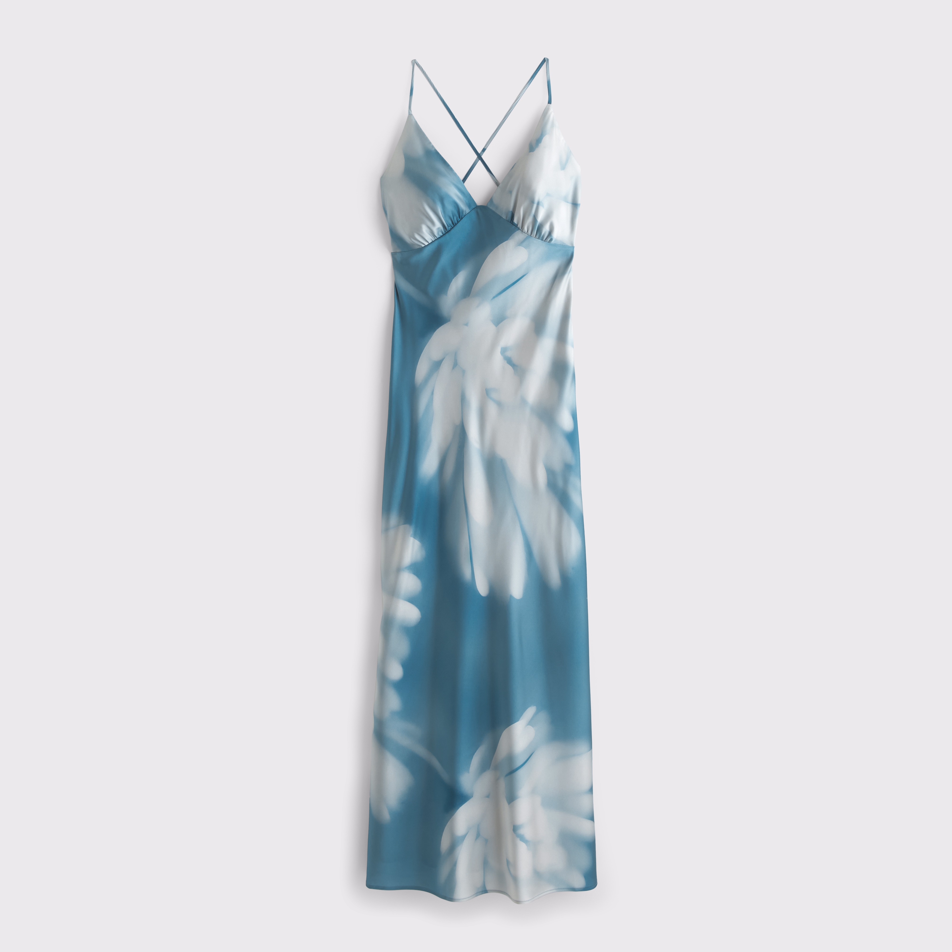 Abercrombie & Fitch The A&f Julia Slip Tie-back Maxi Dress In Blue