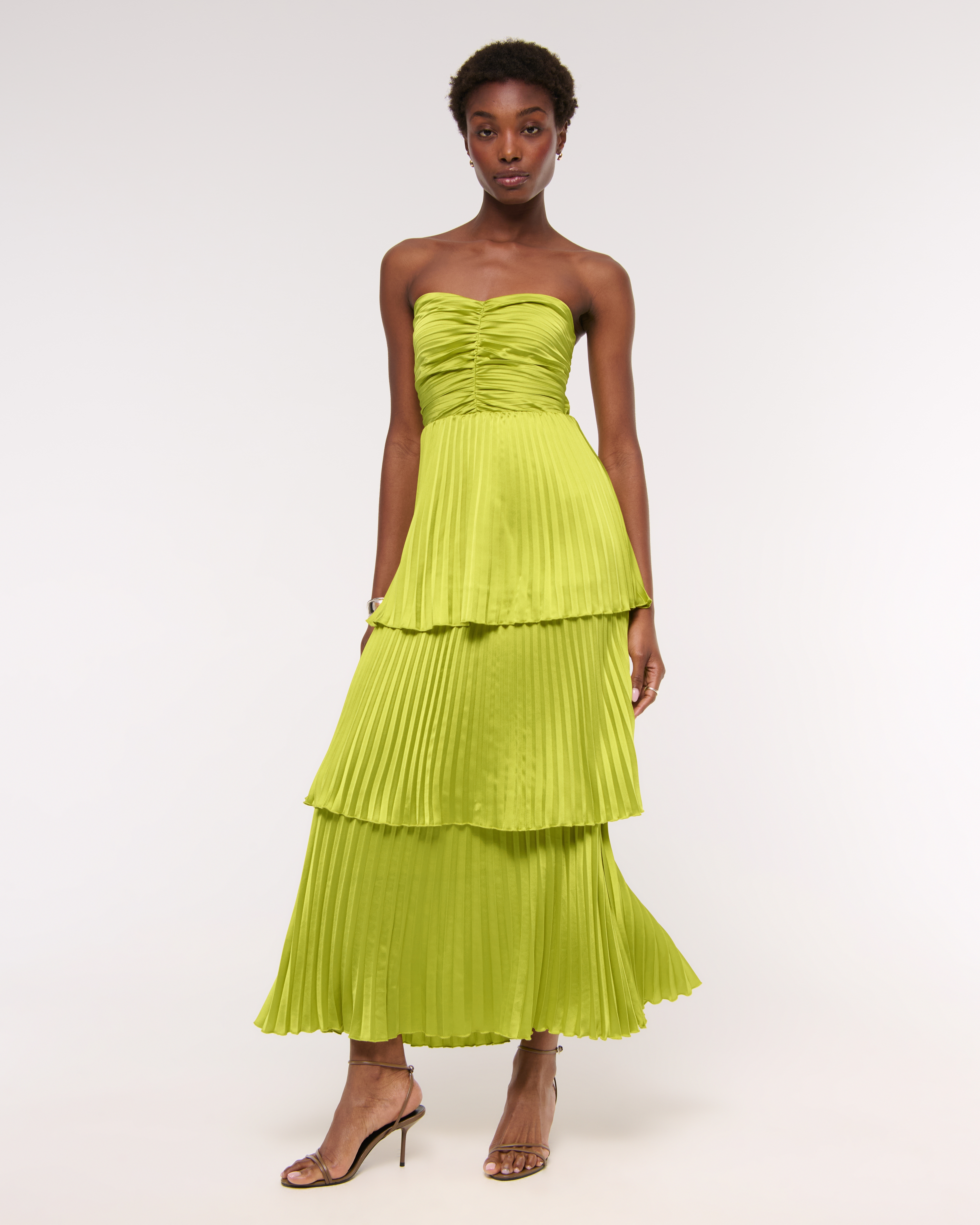 Женские платья Abercrombie & Fitch The A&F Giselle Strapless Tiered Maxi Dress — фото 3