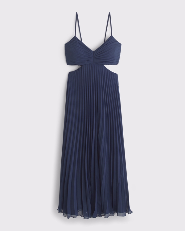The A&F Giselle Babydoll Cutout Maxi Dress, Midnight Blue view 1