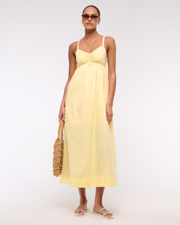 Sweetheart Babydoll Maxi Dress, Sunny Yellow view 1