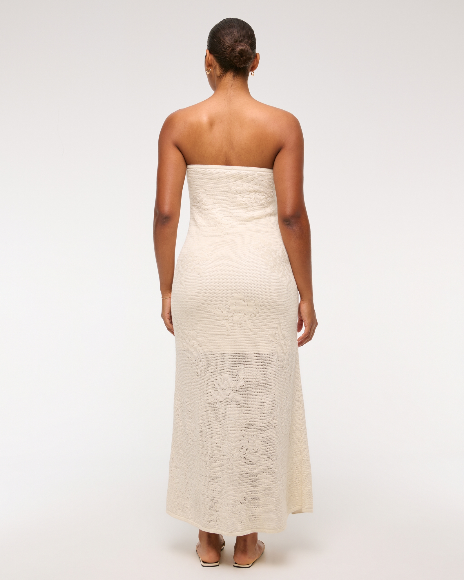 Strapless Crochet-Style Maxi Dress