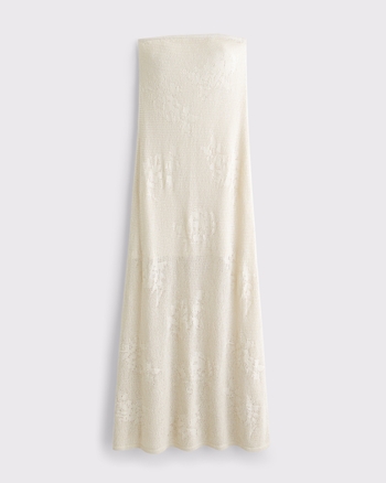 Women's Strapless Crochet-Style Maxi Dress | Women's Dresses & Jumpsuits | Abercrombie.com
