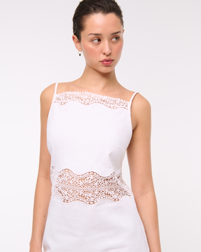 Apron Lace-Trim Mini Dress