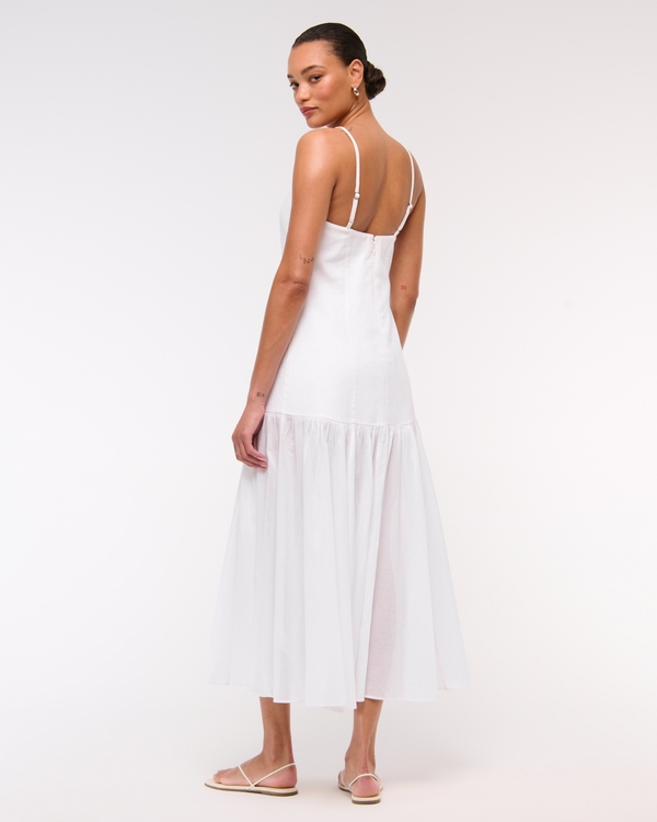 Sheer Drop-Waist Maxi Dress, White view 2