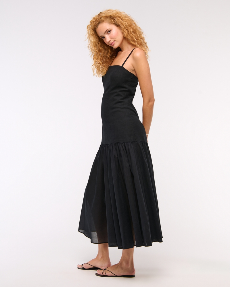 Sheer Drop-Waist Maxi Dress