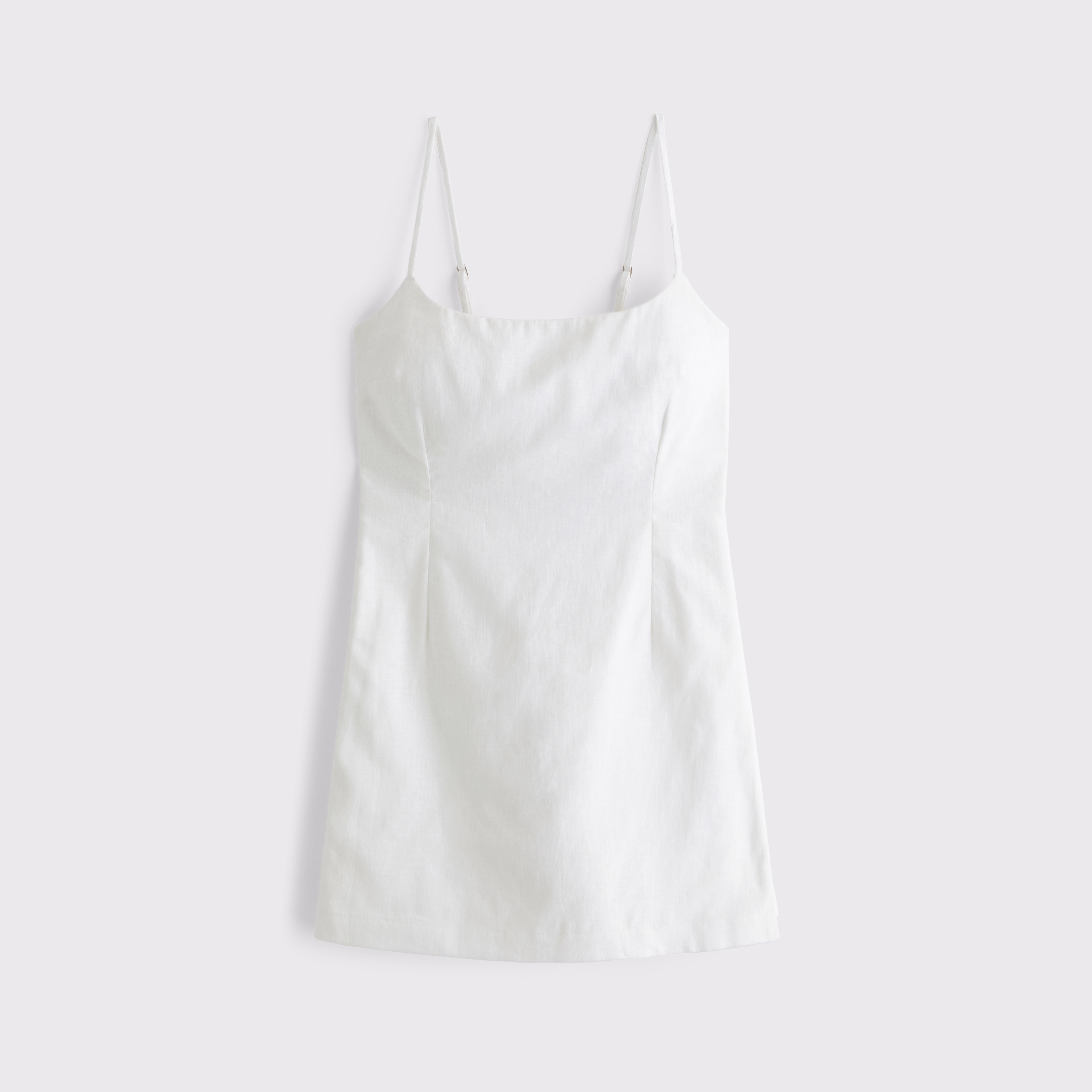 Abercrombie & Fitch Scoopneck Linen-blend Micro Skort In White