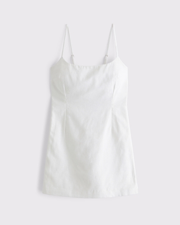 Women's Scoopneck Asymmetrical Linen-Blend Skort | Women's Dresses & Jumpsuits | Abercrombie.com