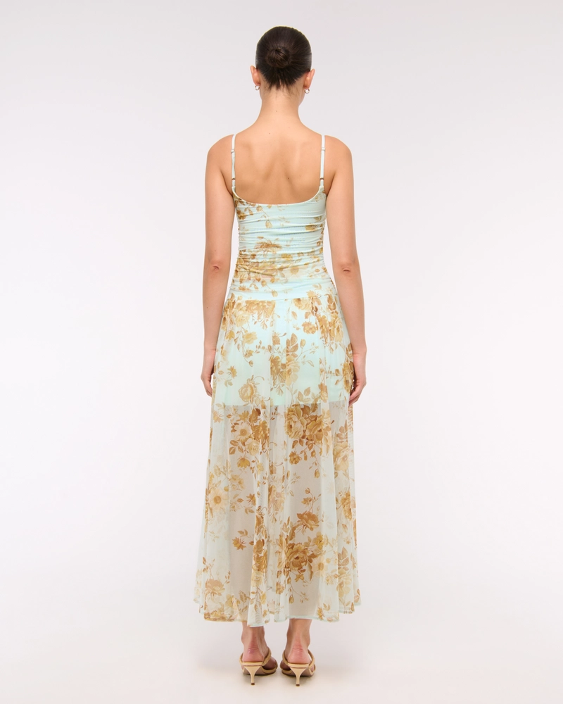 Bra-Free Flowy Sheer Maxi Dress