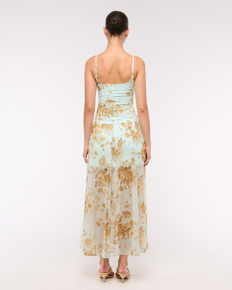 Bra-Free Flowy Sheer Maxi Dress