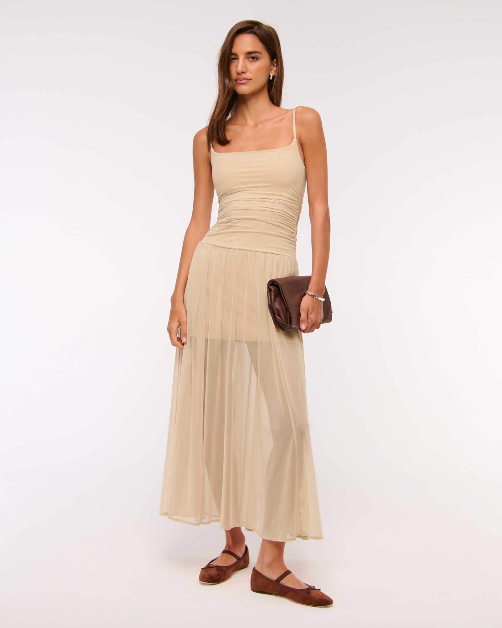 Bra-Free Flowy Sheer Maxi Dress