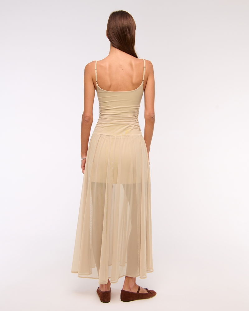 Bra-Free Flowy Sheer Maxi Dress