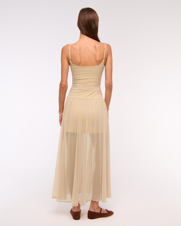 Bra-Free Flowy Sheer Maxi Dress